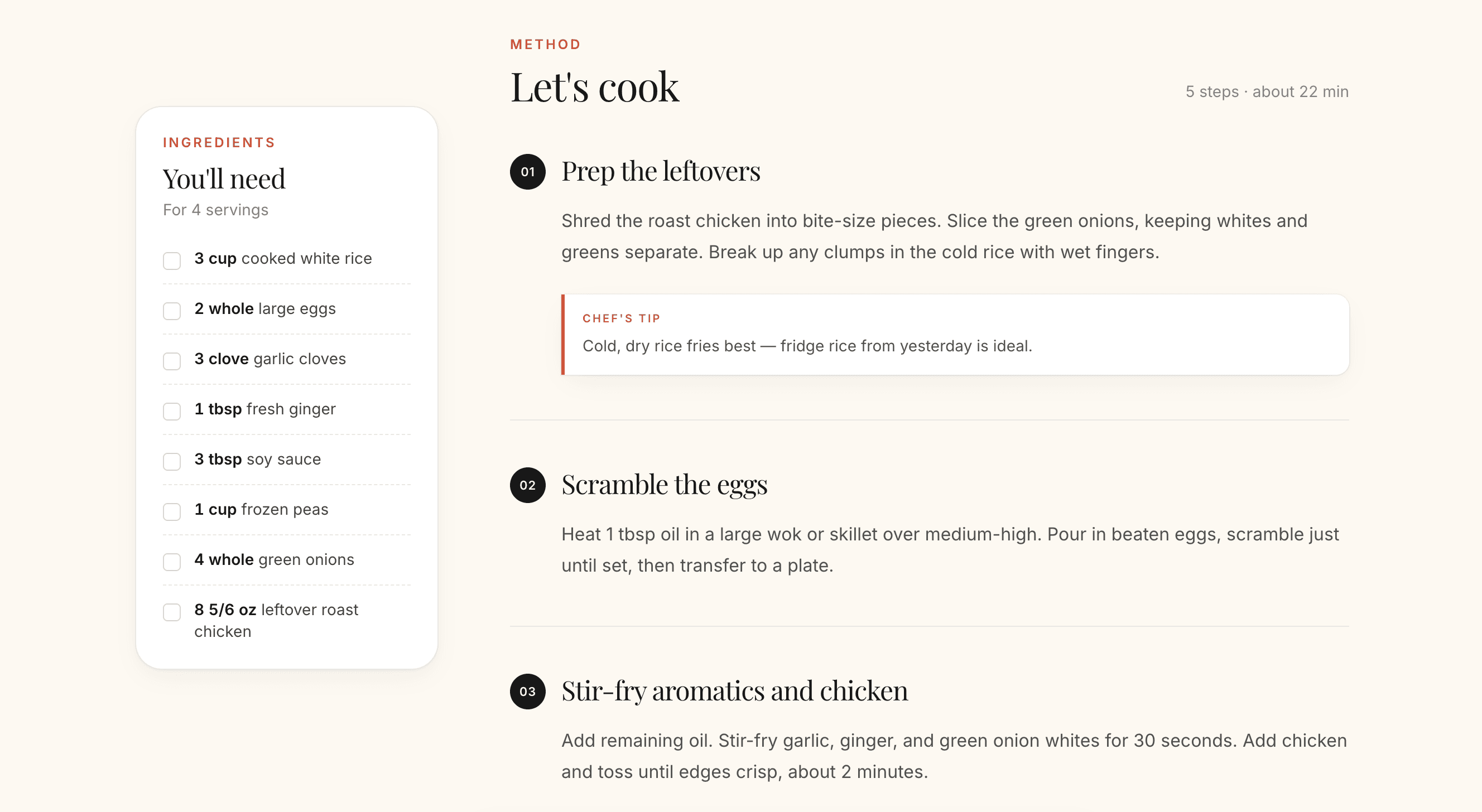 Scrolling further down a recipe page on Spoonify